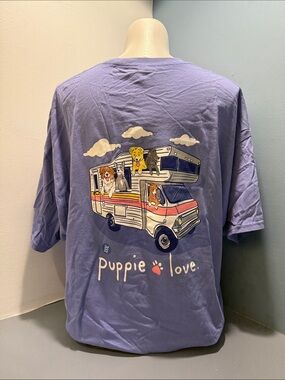 Puppie Love Lavender Graphic Tee - Women's Short Sleeve